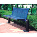 Outdoor metal park bench seat with backrest